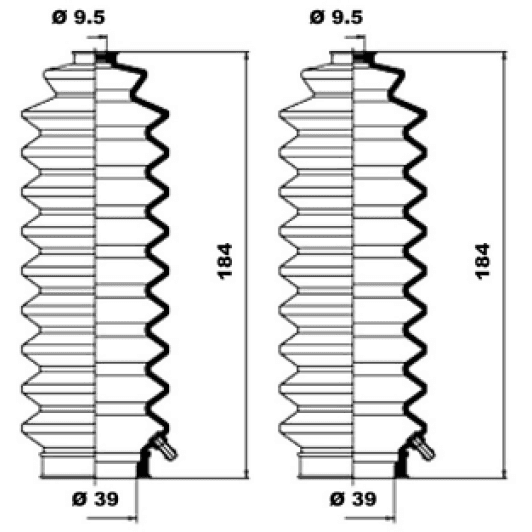 k150051 MOOG Пильник кермової рейки