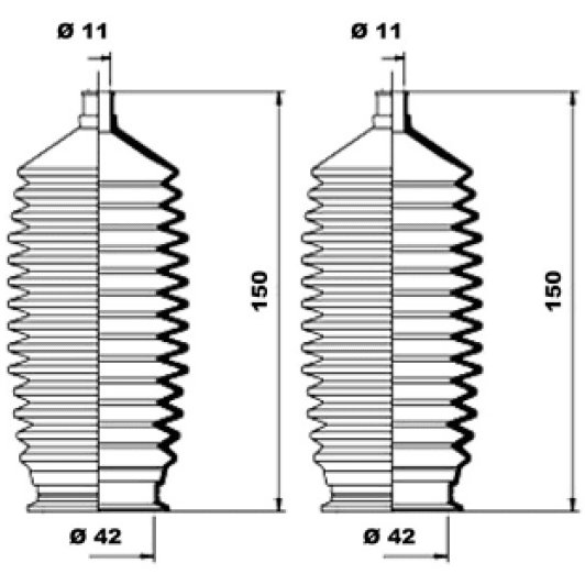 k150124 MOOG Пильник кермової рейки