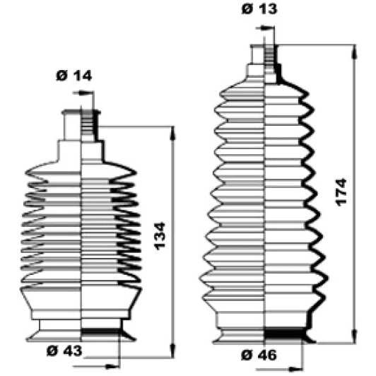 k150205 MOOG Пыльник рулевой рейки для Suzuki Carry