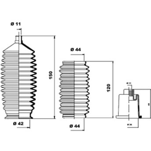 k150266 MOOG Пыльник рулевой рейки