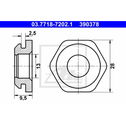 03.7718-7202.1 ATE Прокладка вакуумного патрубка тормозной системы