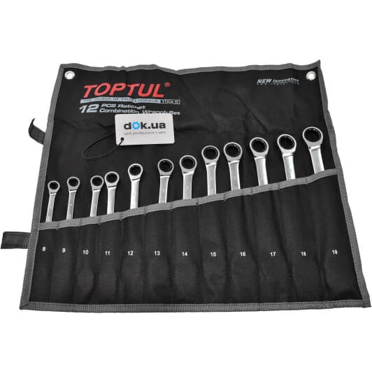Набор ключей комбинированных трещоточных Toptul GPAQ1202 8-19 мм 12 шт