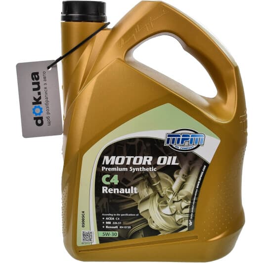 MPM Premium Synthetic C4 Renault 5W-30 (5 л) моторна олива