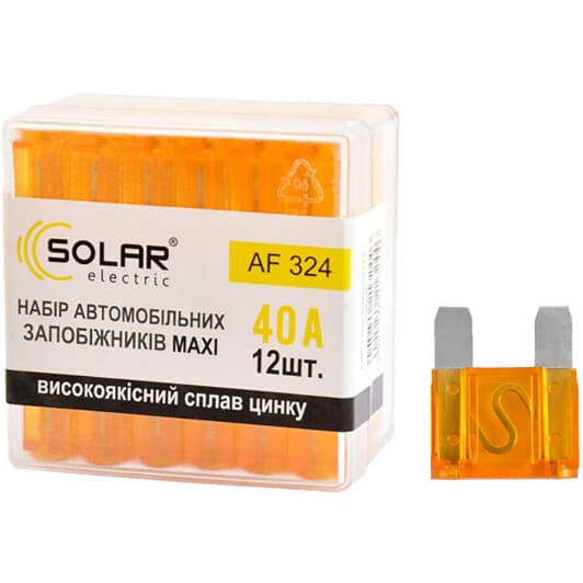 Набір запобіжників Solar AF324 FX maxi (mega) 12 шт.