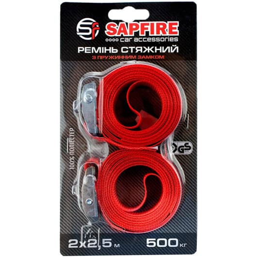 Комплект стяжных ремней Sapfire 0.5 т 2.5 м 400113