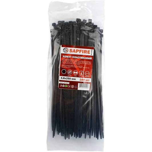 Стяжка Sapfire 400908 250 мм 4,8 мм 100 шт