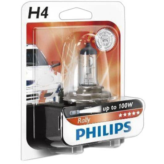 Автолампа Philips Rally H4 P43t-38 100 W прозора 12569RAB1