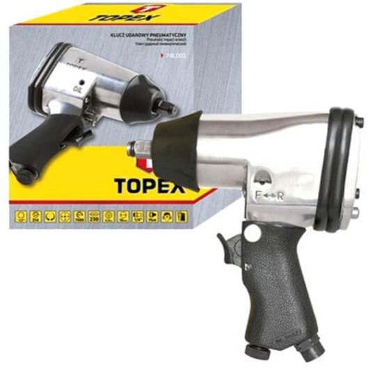 Пневмогайковерт Topex 74L002 (торцевые головки + чехол)