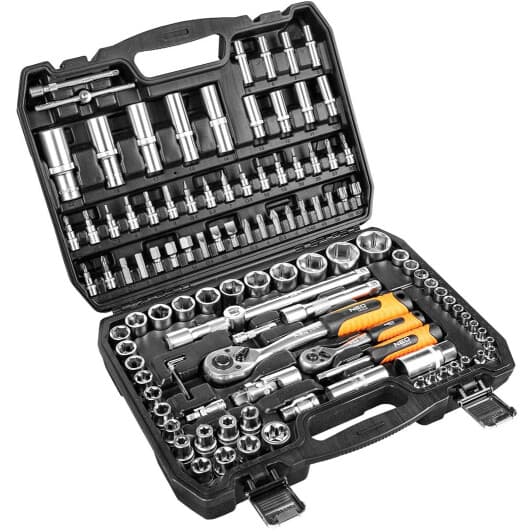 Набір торцевих головок та компонентів Neo Tools 10-212 1/2", 1/4" (108 пр.)