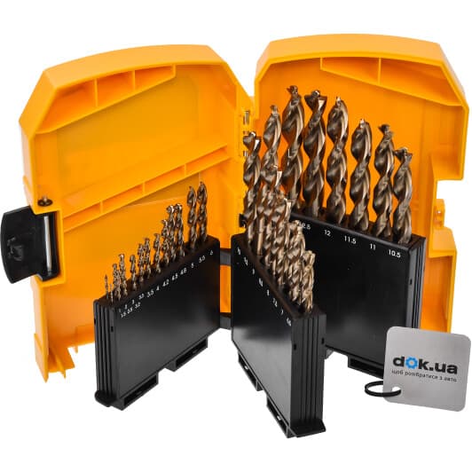 Набір свердл DeWALT спіральних по металу Extreme Industrial Cobalt DT4957 1-13 мм 29 шт.