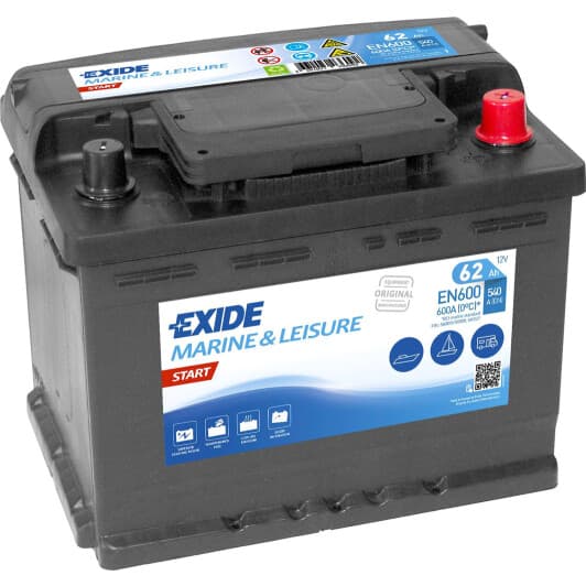Тяговий акумулятор Exide Marine & Leisure EN600 62 Аг 12 В