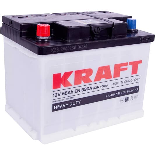 Аккумулятор KRAFT 6 CT-65-L Heavy-Duty 76331