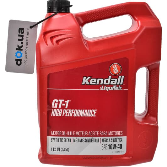 Kendall GT-1 High Performance Motor Oil with LiquiTek 10W-40 (3,78 л) моторна олива