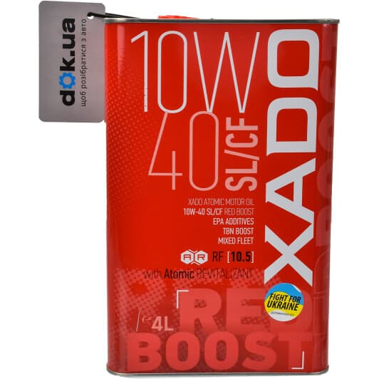 Xado Atomic Oil SL/CF RED BOOST 10W-40 (4 л) моторна олива