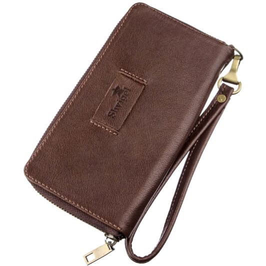 Клатч Shvigel 19124 без логотипа авто коричневый