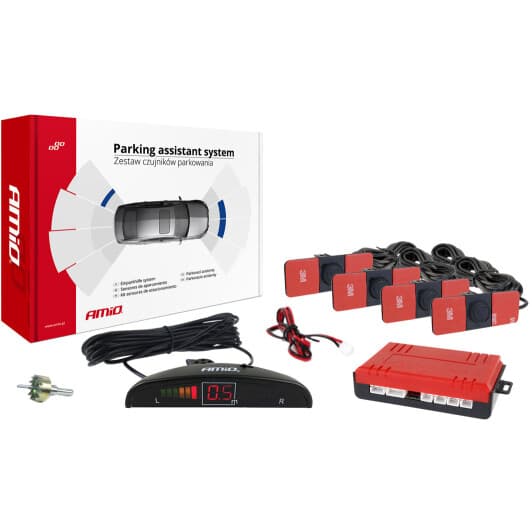 Парктронік Amio 02255 LED 4 з чорними датчиками 4 шт.
