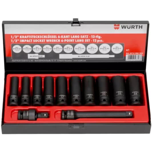 Набор торцевых головок Würth 0714900200 1/2" (12 пр.)