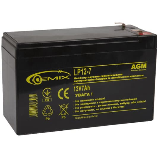 Аккумулятор для ИБП Gemix LP12-7 00320019 7 Ач 12 В