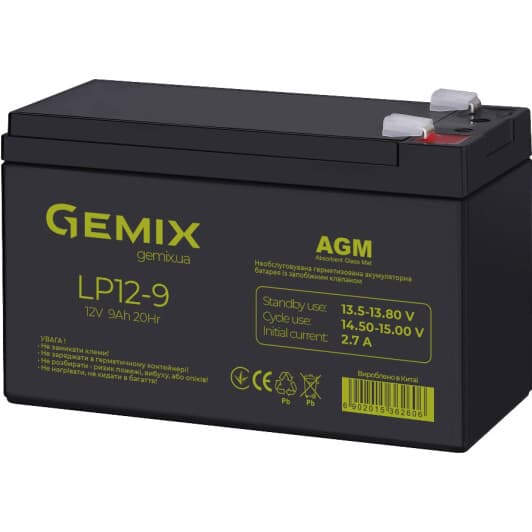 Аккумулятор для ИБП Gemix LP12-9 00320029 9 Ач 12 В