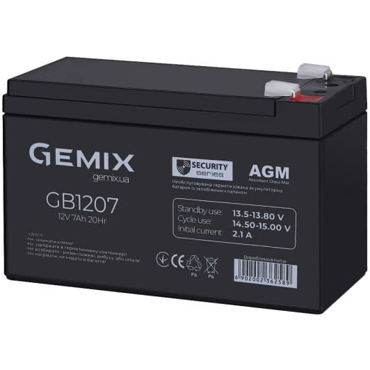 Акумулятор для ДБЖ Gemix GB GB1207 00340034 7 Аг 12 В