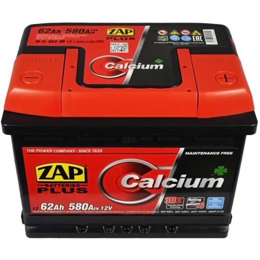 Аккумулятор ZAP 6 CT-62-R Plus 56295Z