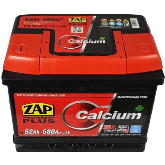 Аккумулятор ZAP 6 CT-62-L Plus 56296Z