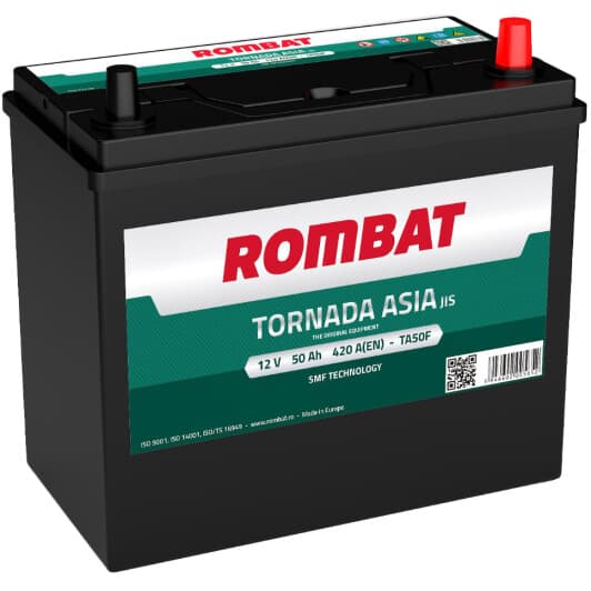 Аккумулятор Rombat 6 CT-50-R Tornada Asia TA50F