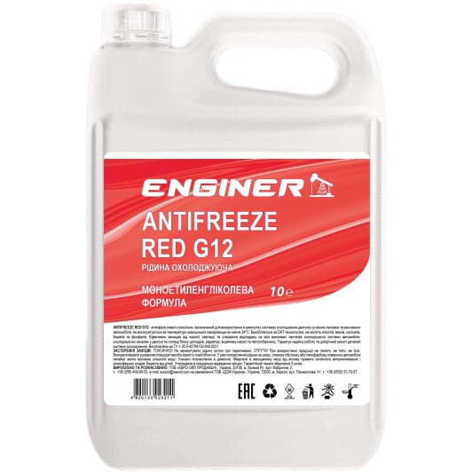 ENGINER G12 червоний -24 °C, 10 л готовий антифриз