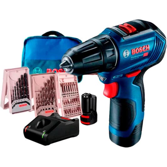 Шурупокрут Bosch акумуляторний GSR 12V-30 Professional (2 акумулятори + ЗП + насадки + чохол)