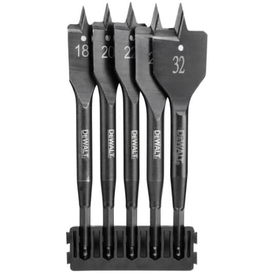 Набор сверл DeWALT перьевых по дереву Extreme Impact DT70832 18-32 мм 5 шт.