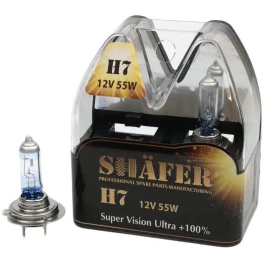 Автолампа Shafer Super Vision Ultra +100% H7 PX26d 55 W прозоро-блакитна SL3007