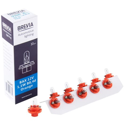 Автолампа Brevia BAX B8,4d 1,1 W прозрачная 12334C-10PCS