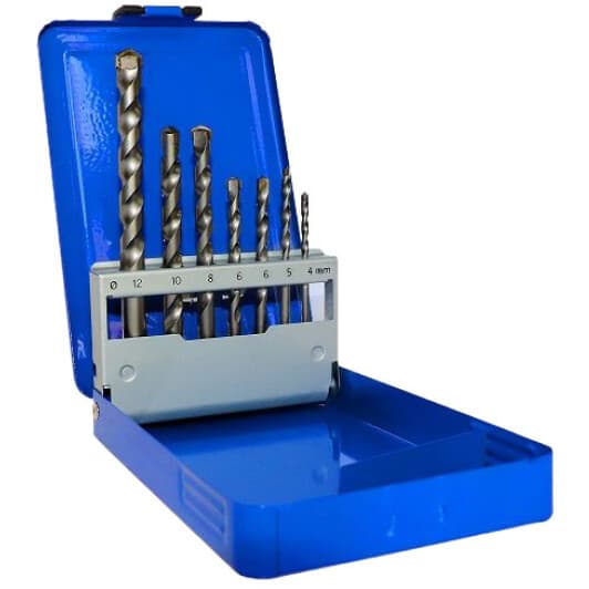 Набір свердл S&R спіральних по металу, бетону та дереву Meister 216100007 4-12 мм 7 шт.