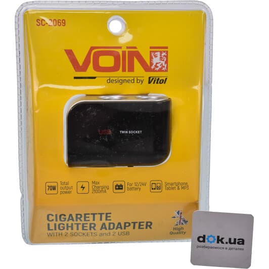 Розгалужувач прикурювача з USB Voin SC-2069