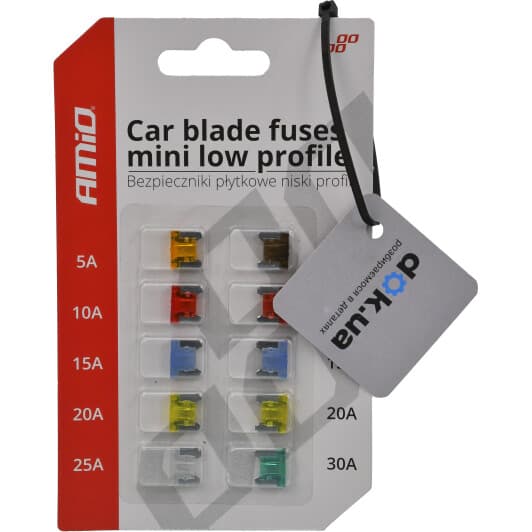 Набір запобіжників Amio 02216 FLL mini 10 шт.