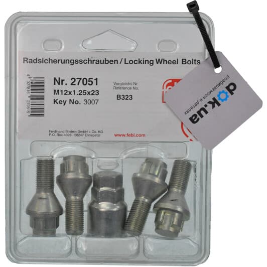 Комплект болтов-секреток с ключом Febi 27051