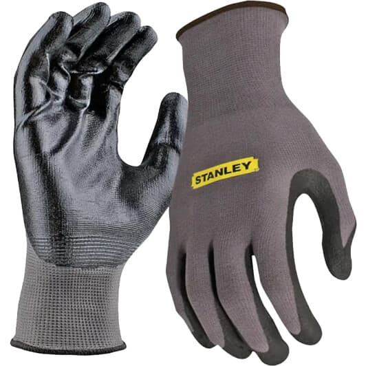 Рукавички робочі Stanley нейлонові з нітрилові покриттям сірі