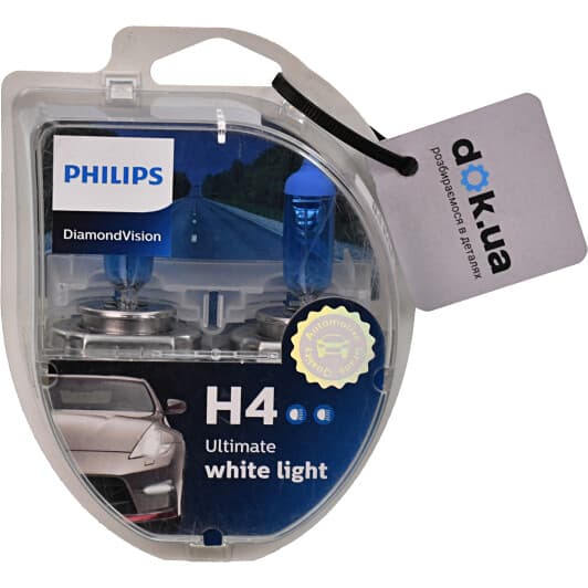 Автолампа Philips DiamondVision H4 P43t-38 60 W синяя 12342DVS2
