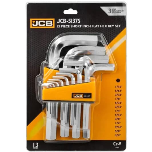 Набір ключів шестигранних JCB JCB-5137S 1/16"-3/4" 13 шт