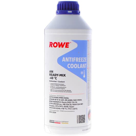 Готовий антифриз Rowe Hightec Antifreeze AN G11 синій -40 °C