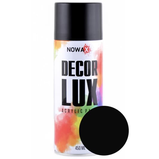Аерозольна фарба Nowax Decor Lux чорна RAL 9005 матова 450 мл