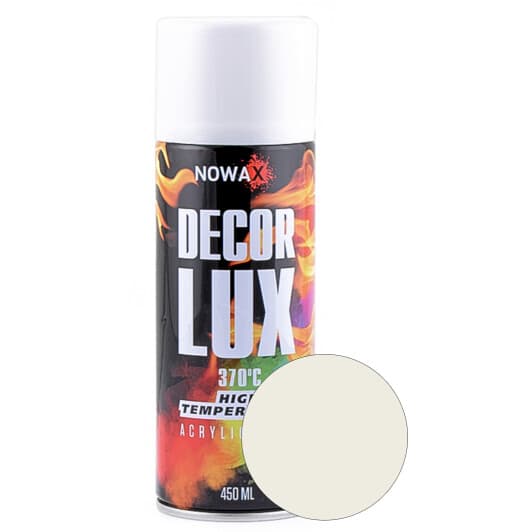 Аерозольна фарба Nowax Decor Lux біла RAL 9010 термостійка 450 мл