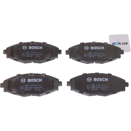 0 986 424 512 Bosch Гальмівні колодки