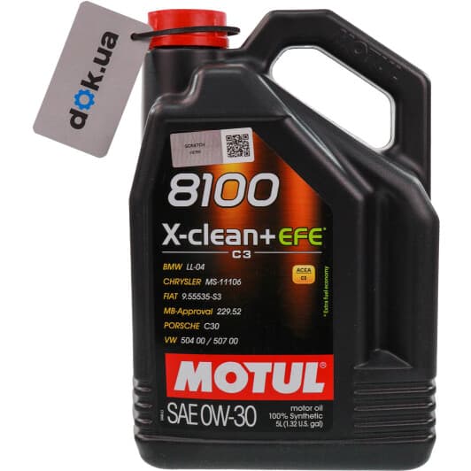 Motul 8100 X-Clean+EFE 0W-30 (5 л) моторна олива