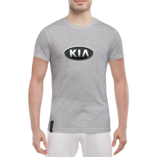 Футболка мужская Globuspioner классическая Kia Logo серый спереди