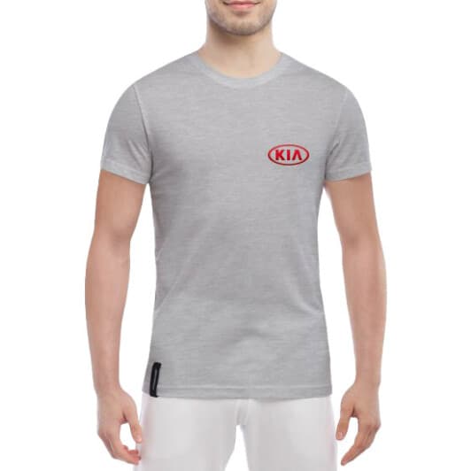 Футболка мужская Globuspioner классическая Kia Mini Logo Red серый спереди
