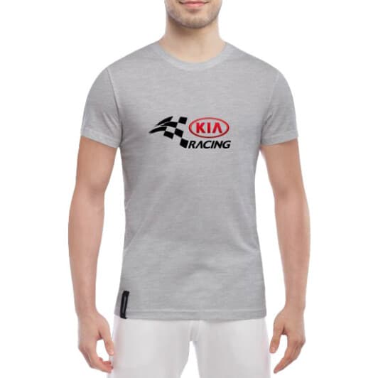 Футболка мужская Globuspioner классическая Kia Racing серый спереди