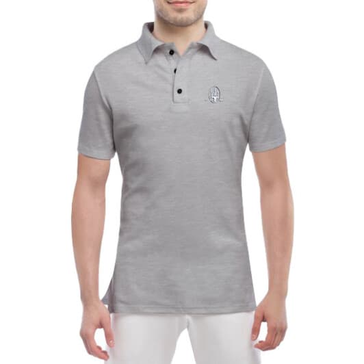 Футболка мужская Globuspioner поло Maserati Mini Logo Silver серый спереди
