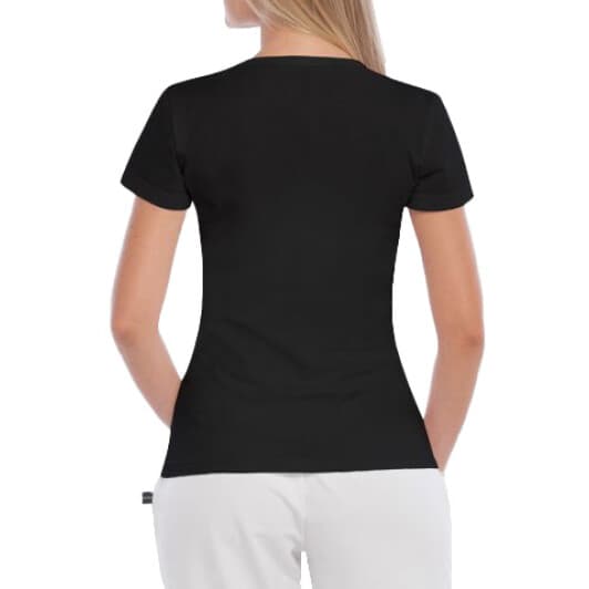 Футболка женская Globuspioner классическая Maserati Vertical Sign черный спереди