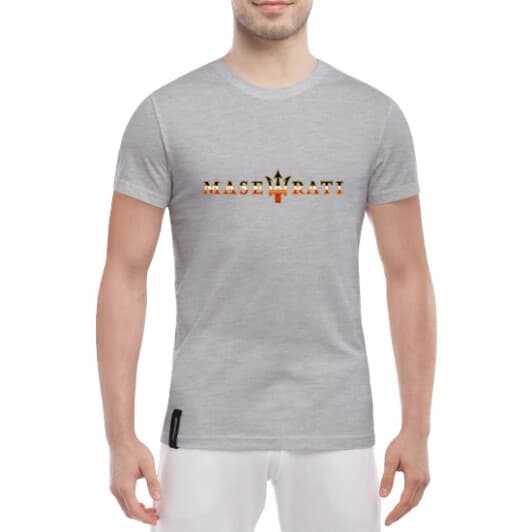 Футболка мужская Globuspioner классическая Maserati Logo Tricolor серый спереди